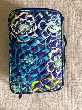 Vera Bradley Quilted Make Up bag with Royal Blue Ribbon